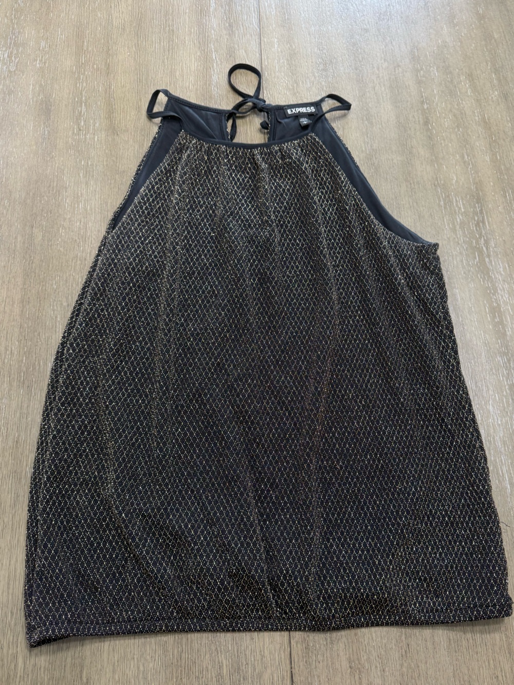 Black and Gold Metallic Knit Tank top